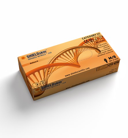 SHIELDskin™ ORANGE NITRILE™ 260 XSSMLXLXXL